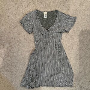 Black and White Striped Mini Dress